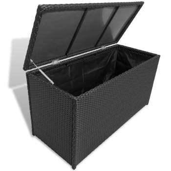  Garten-Auflagenbox Schwarz 120x50x60 cm Poly Rattan