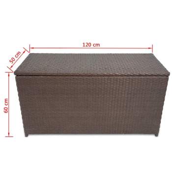  Garten-Auflagenbox Braun 120x50x60 cm Poly Rattan