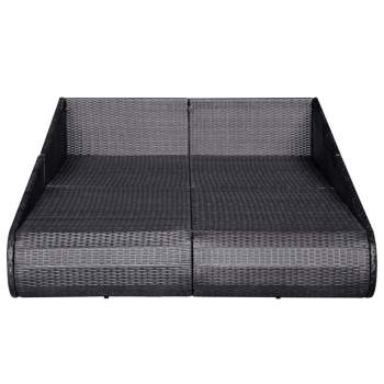  Gartenbett Schwarz 110x200 cm Poly Rattan