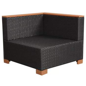  8-tlg. Garten-Lounge-Set mit Auflagen Poly Rattan Schwarz