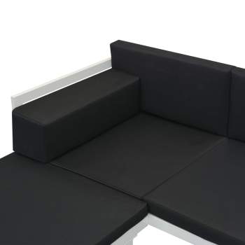  5-tlg. Garten-Lounge-Set Textilene Aluminium Schwarz