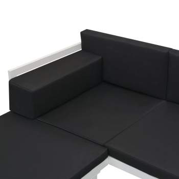  4-tlg. Garten-Lounge-Set mit Auflagen Aluminium Schwarz