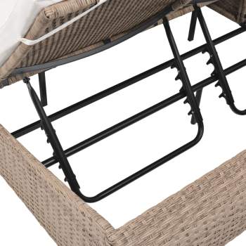  Outdoor-Sonneninsel Poly Rattan Beige