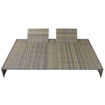  5-tlg. Garten-Lounge-Set mit Auflagen Poly Rattan Grau