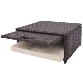  4-tlg. Garten-Lounge-Set mit Auflagen Poly Rattan Braun