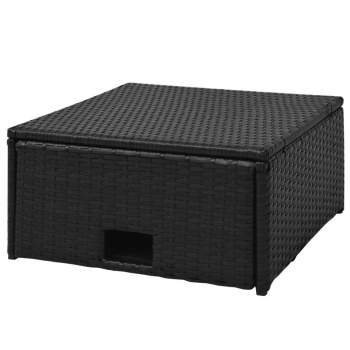  4-tlg. Garten-Lounge-Set mit Auflagen Poly Rattan Schwarz