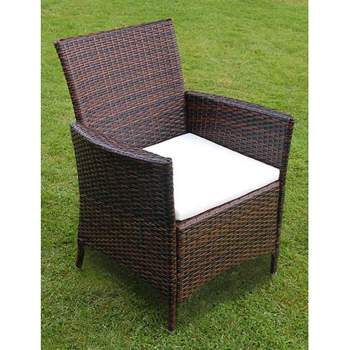 Preview:  9-tlg. Garten-Essgruppe mit Auflagen Poly Rattan Braun