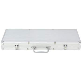  Poker Set mit 500 Laserchips Aluminium
