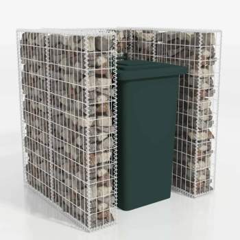  Gabionen-Mülltonnenverkleidung für 1 Tonne Stahl 110×100×120 cm  