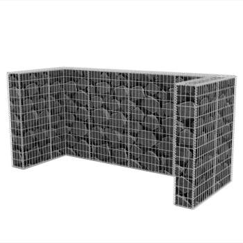  Gabionen-Mülltonnenverkleidung für 3 Tonnen Stahl 250×100×120cm 