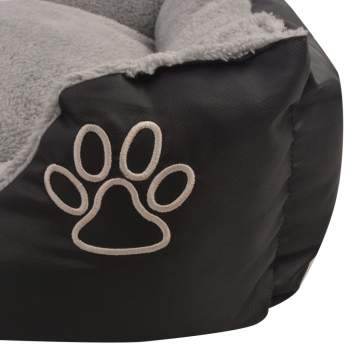  Hundebett mit gepolstertem Kissen Größe L Schwarz
