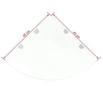  Eckablage mit Verchromten Halterungen Glas Transparent 45x45 cm