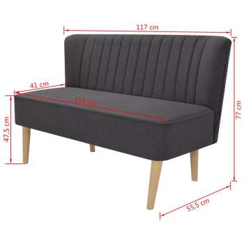  Sofa Stoff 117x55,5x77 cm Dunkelgrau   