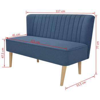  Sofa Stoff 117 x 55,5 x 77 cm Blau