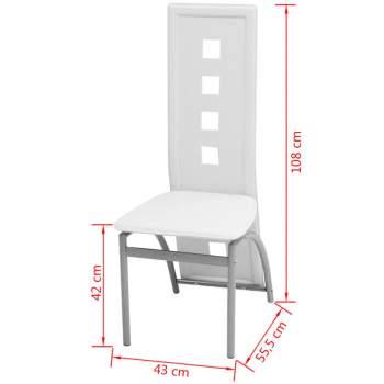  Esszimmerstühle 6 Stk Kunstleder Weiß