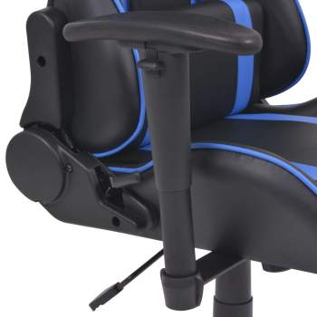  Neigbarer Racing-Bürostuhl mit Fußstütze Blau