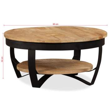  Couchtisch Raues Mangoholz Massiv 65 x 32 cm