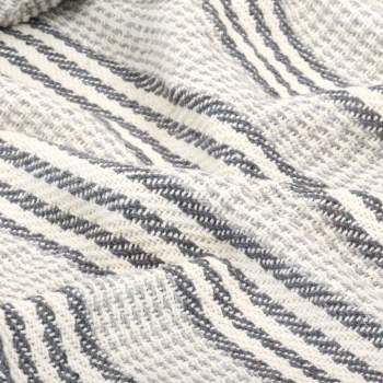  Überwurf Baumwolle Streifen 160x210 cm Grau und Weiß