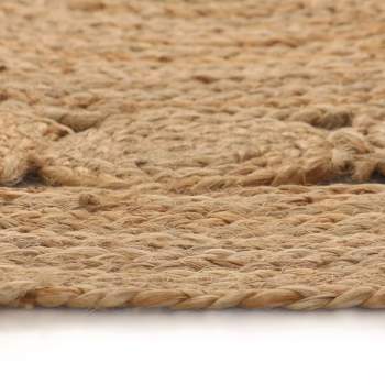  Teppich Flechtmuster Jute 90 cm rund