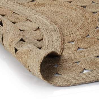  Teppich Flechtmuster Jute 120 cm rund