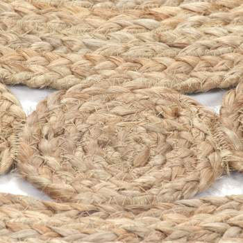  Teppich Flechtmuster Jute 120 cm rund