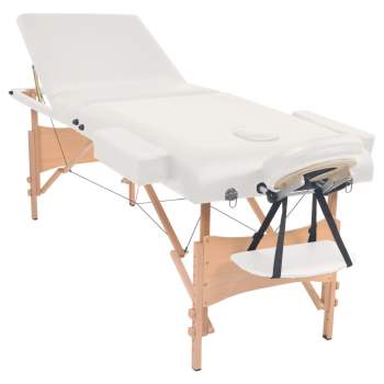  Massageliege 3-Zonen Klappbar 10 cm Sitz Weiß