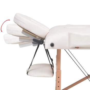  Massageliege 3-Zonen Klappbar 10 cm Sitz Weiß