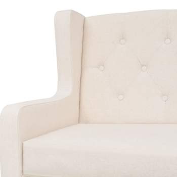  2-Sitzer Sofa Stoff Cremeweiß