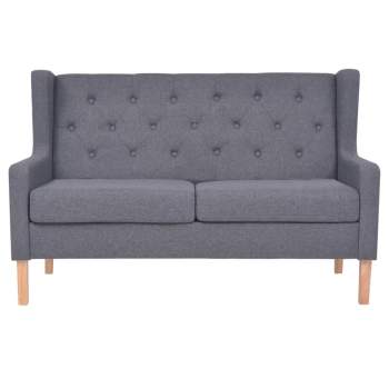  Sofa 2-Sitzer Stoff Grau