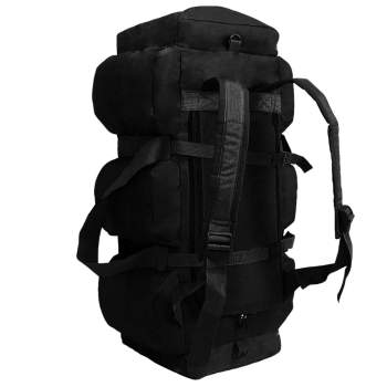  3-in-1 Seesack Armee-Stil 90 L Schwarz