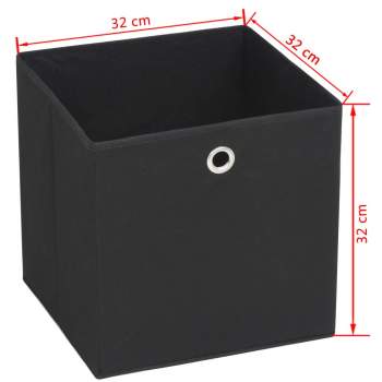  Aufbewahrungsboxen 10 Stk. Vliesstoff 32 x 32 x 32 cm Schwarz