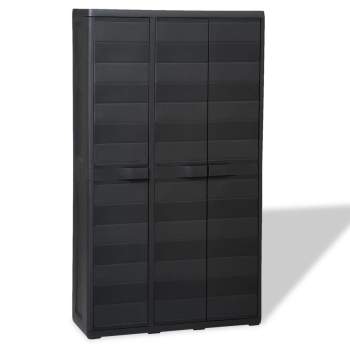  Gartenschrank mit 4 Böden Schwarz