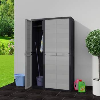 Preview:  Gartenschrank mit 4 Böden Schwarz und Grau