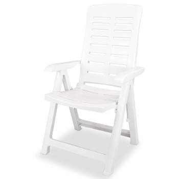  Verstellbare Gartenstühle 2 Stk. Kunststoff Weiß