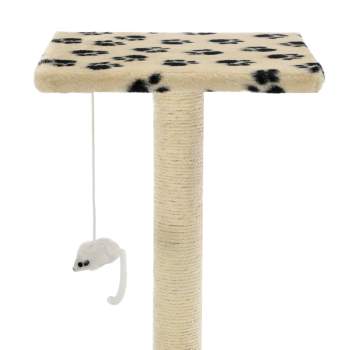  Katzen-Kratzbaum Sisal 95 cm Beige Pfoten-Aufdruck