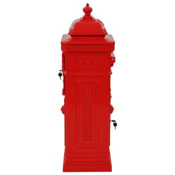  Säulenbriefkasten Aluminium Vintage-Stil Rostfrei Rot