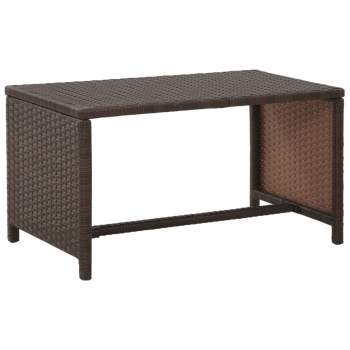  4-tlg. Garten-Lounge-Set mit Auflagen Poly Rattan Braun