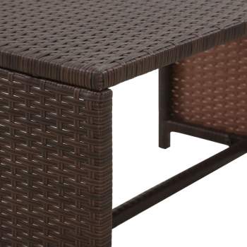  4-tlg. Garten-Lounge-Set mit Auflagen Poly Rattan Braun