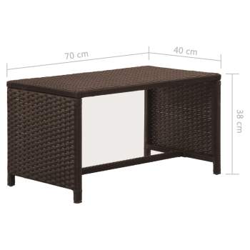  4-tlg. Garten-Lounge-Set mit Auflagen Poly Rattan Braun