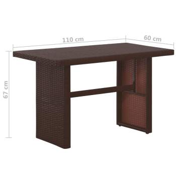  3-tlg. Bistro-Set mit Auflagen Poly Rattan Braun