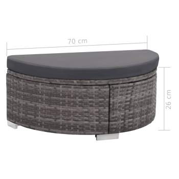  8-tlg. Garten-Lounge-Set mit Auflagen Poly Rattan Grau