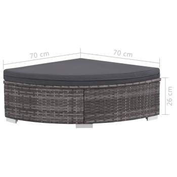  6-tlg. Garten-Lounge-Set mit Auflagen Poly Rattan Grau