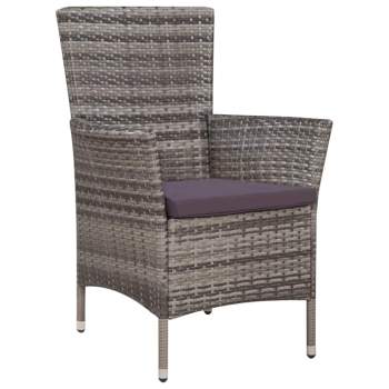  3-tlg. Bistro-Set Poly Rattan Grau