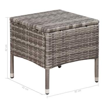  3-tlg. Bistro-Set Poly Rattan Grau