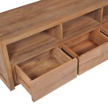  TV-Schrank Massivholz Teak Natur 120×30×40 cm