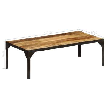  Couchtisch Raues Massives Mangoholz und Stahl 110 cm