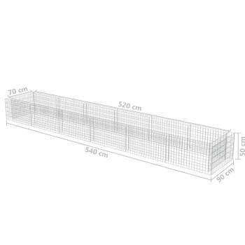  Gabionen-Pflanzkorb Verzinkter Stahl 540×90×50 cm