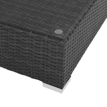  7-tlg. Garten-Lounge-Set mit Auflagen Poly Rattan Schwarz