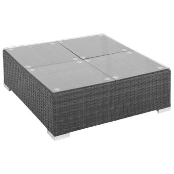  6-tlg. Garten-Lounge-Set mit Auflagen Poly Rattan Schwarz