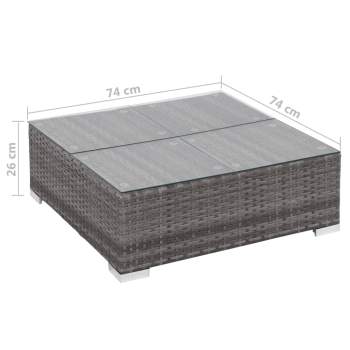  6-tlg. Garten-Lounge-Set mit Auflagen Poly Rattan Grau